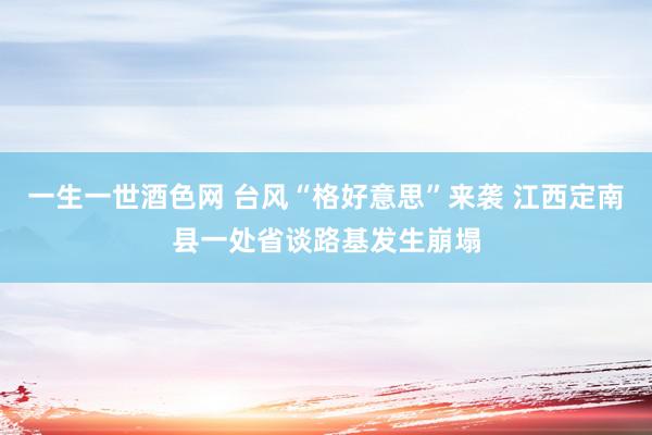 一生一世酒色网 台风“格好意思”来袭 江西定南县一处省谈路基发生崩塌