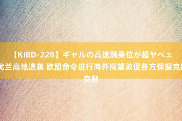 【KIBD-228】ギャルの高速騎乗位が超ヤベェ 戈兰高地遭袭 欧盟命令进行海外探望敦促各方保握克制