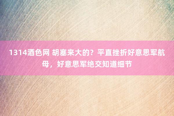 1314酒色网 胡塞来大的？平直挫折好意思军航母，好意思军绝交知道细节