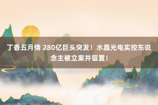 丁香五月情 280亿巨头突发！水晶光电实控东说念主被立案并留置！