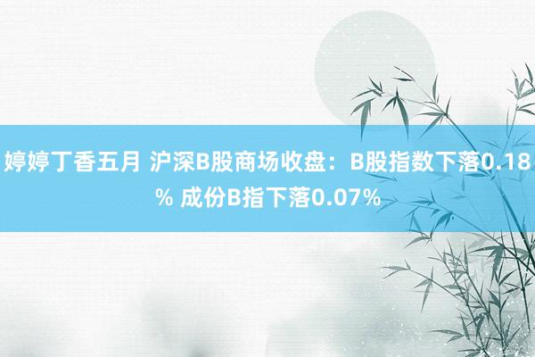 婷婷丁香五月 沪深B股商场收盘：B股指数下落0.18% 成份B指下落0.07%