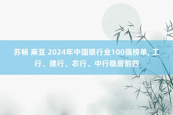 苏畅 麻豆 2024年中国银行业100强榜单, 工行、建行、农行、中行稳居前四